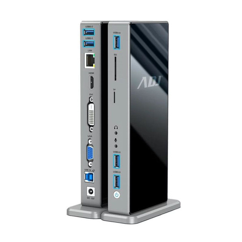 ADJ Docking Station usb3.0 York 13in1 hdmi dvi vga lan 5xusb sd/tf 3.5mm