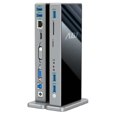 ADJ Docking Station usb3.0 York 13in1 hdmi dvi vga lan 5xusb sd/tf 3.5mm